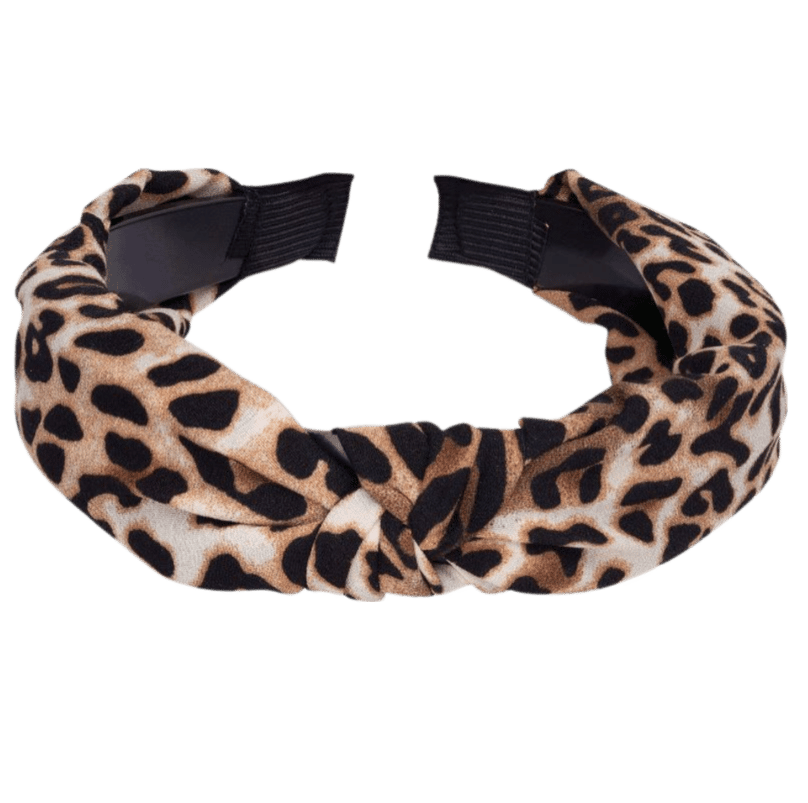 Kunststof diadeem met panterprint voor dames