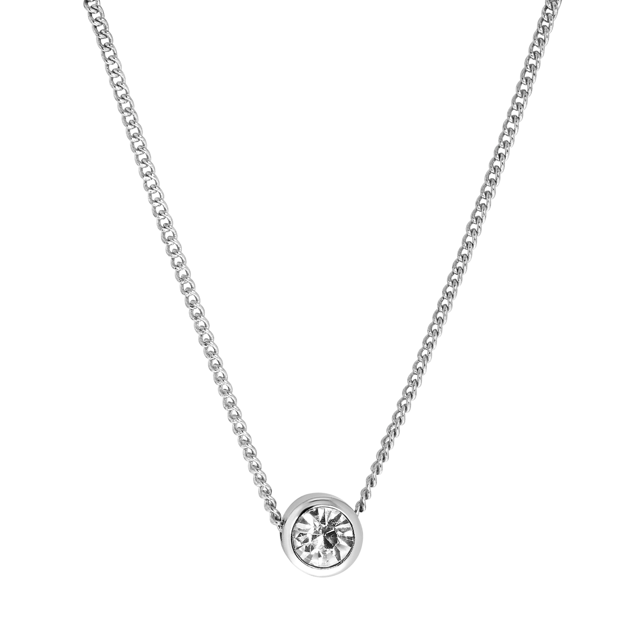 Bijoux zilverkleurige ketting met hanger kerstbal voor dames