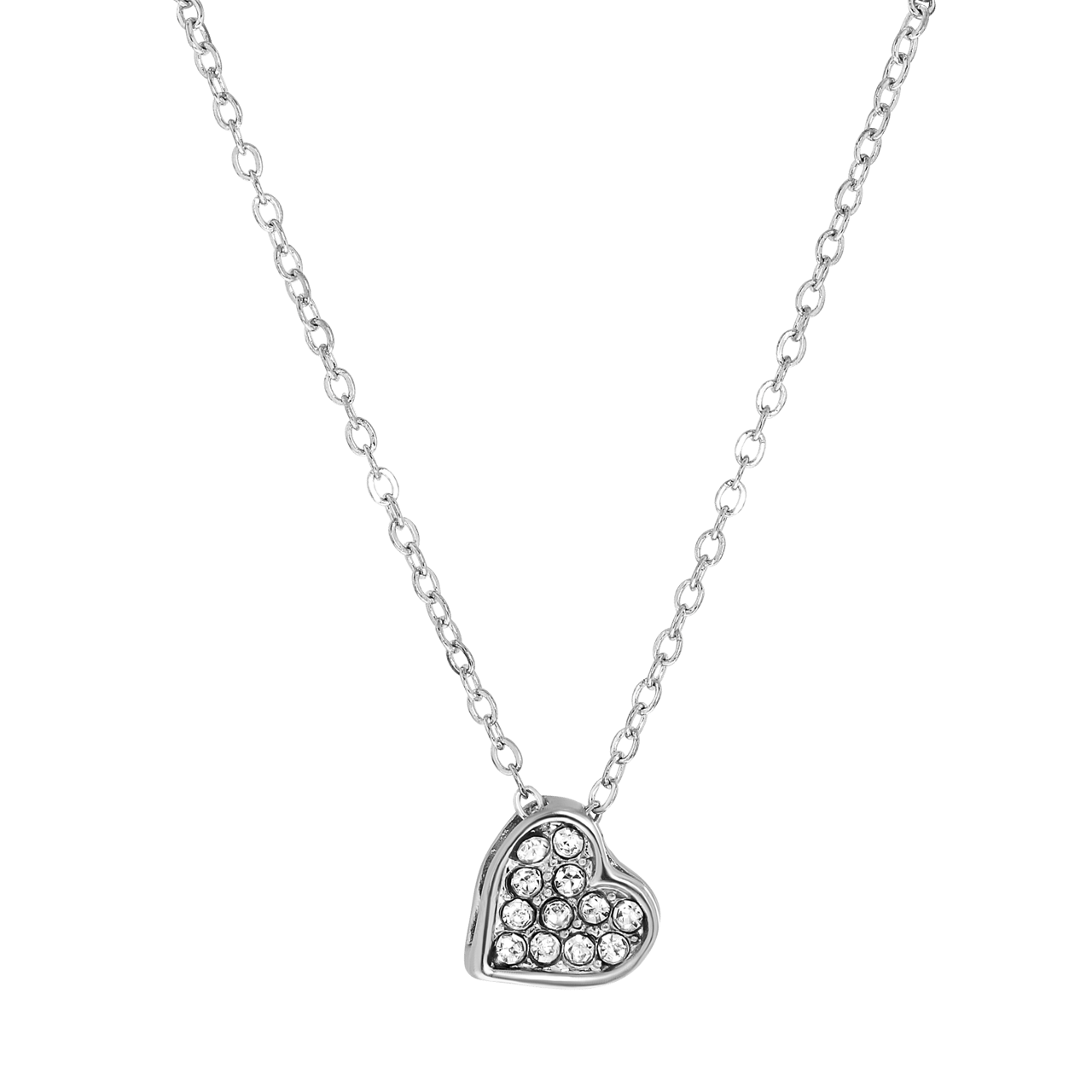 Zilverkleurige byoux ketting in een Kerstbal