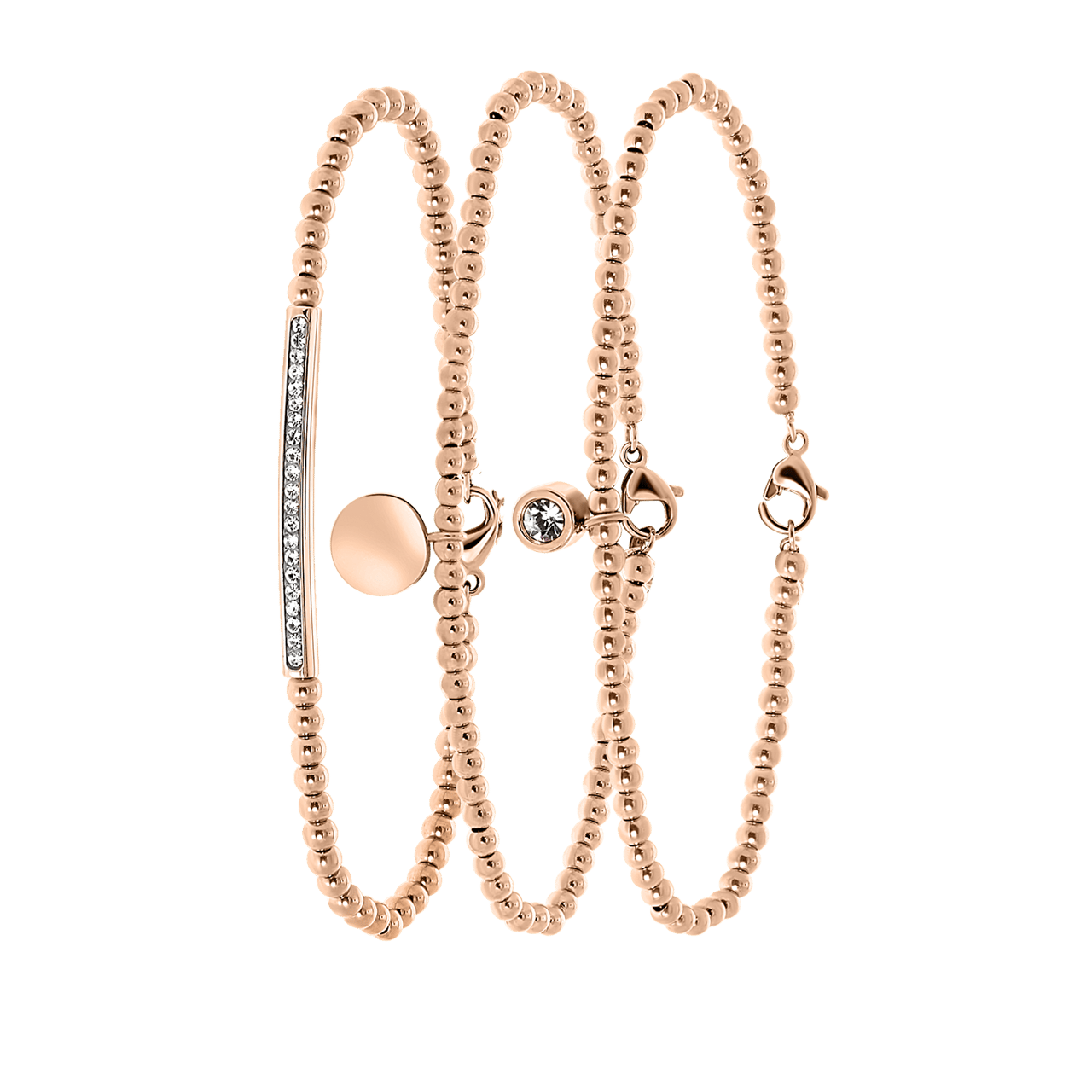 Stainless steel roséplated roseplated met kristal voor dames