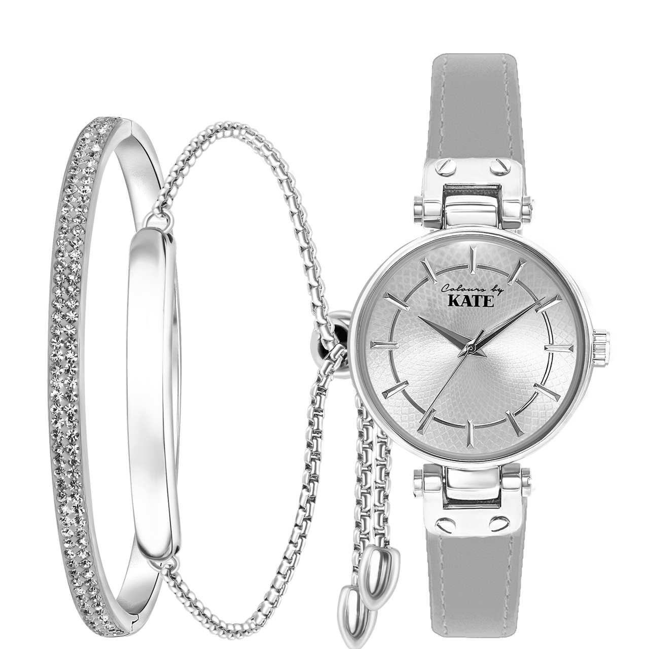 Gerecycleerd stalen set colours by kate met kristal