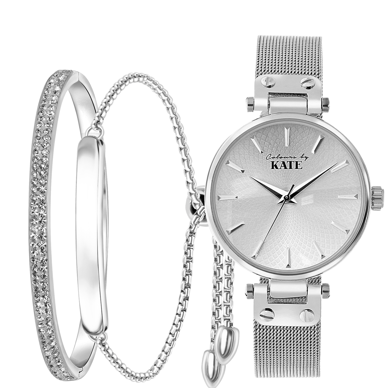 Stainless steel set Colours by Kate met kristal