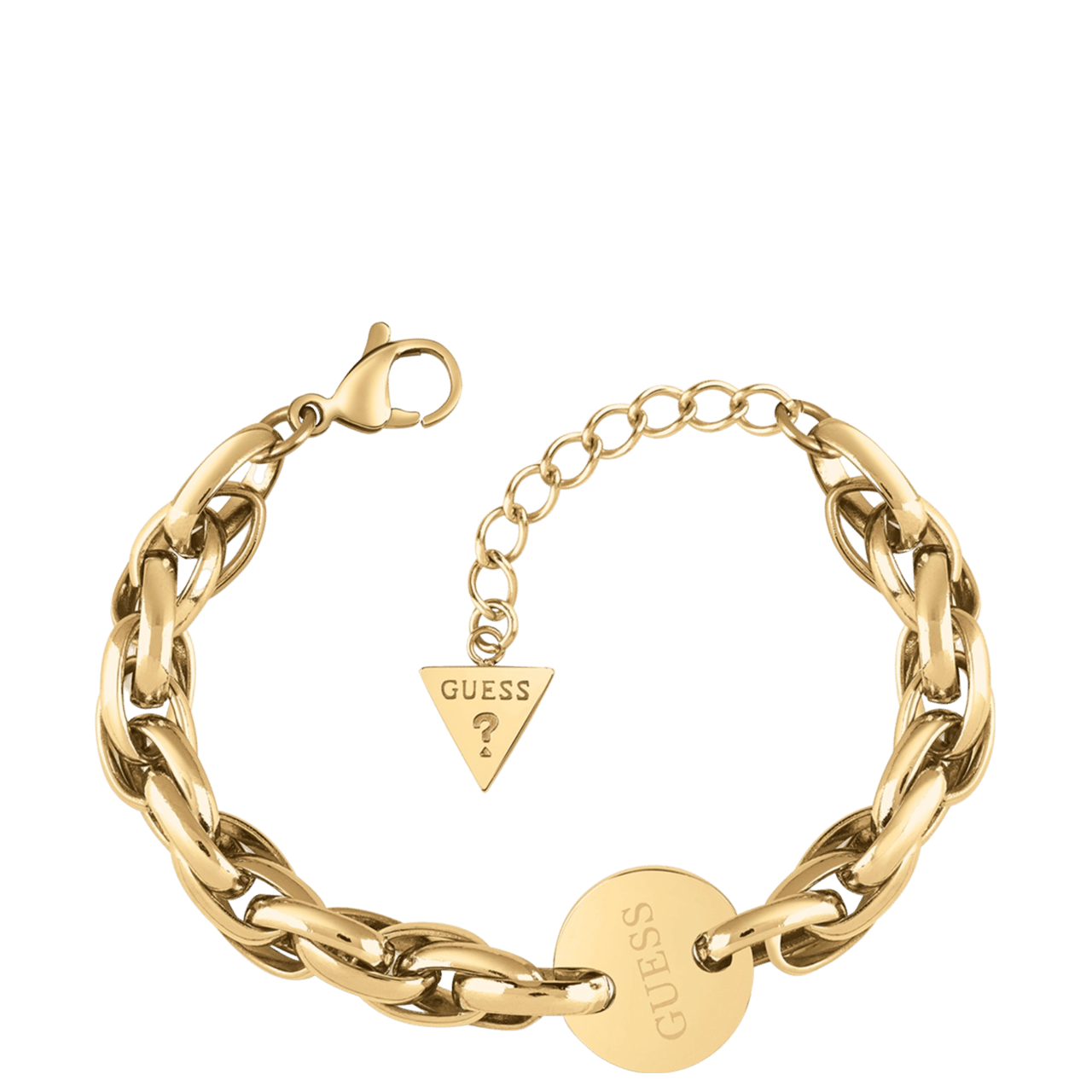 Guess stainless steel goldplated fantasiearmband met hanger voor dames
