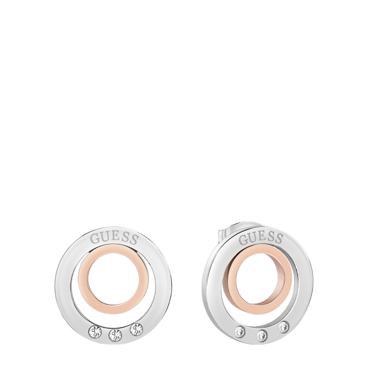 Guess stainless steel bicolor oorbellen ETERNAL CIRCLES
