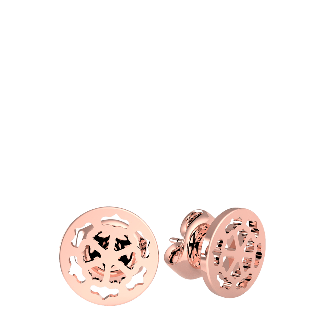 Guess stainless steel roséplated oorknoppen voor dames