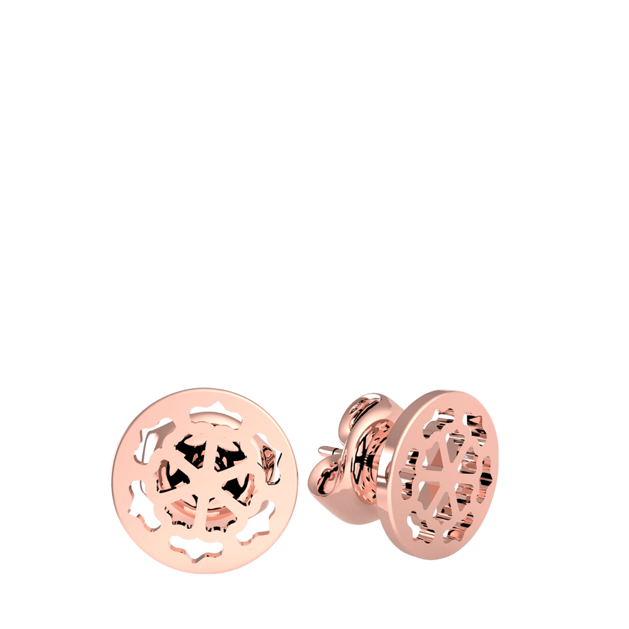 Guess stalen roseplated oorbellen PEONY ART