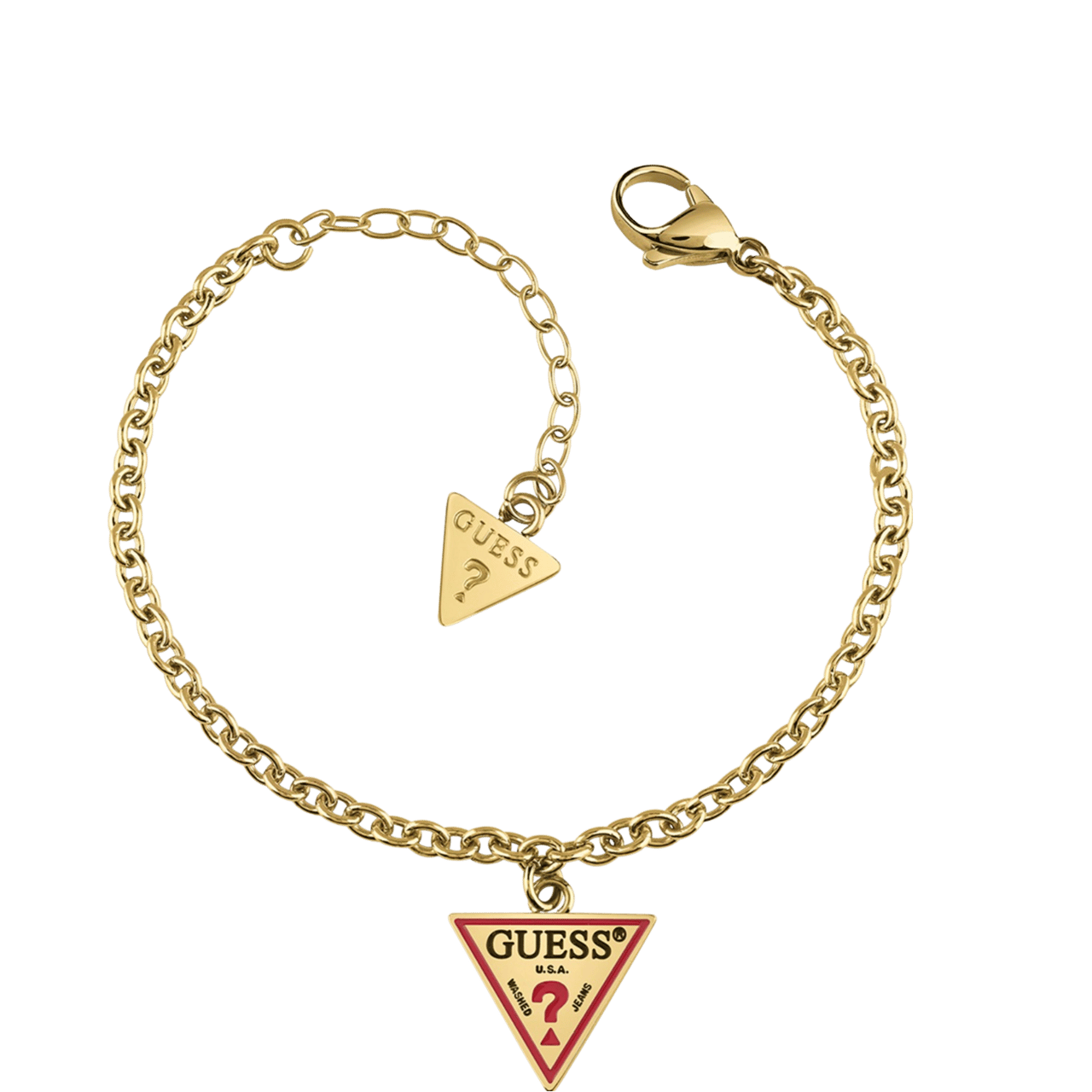 Guess stainless steel goldplated fantasiearmband met hanger voor dames