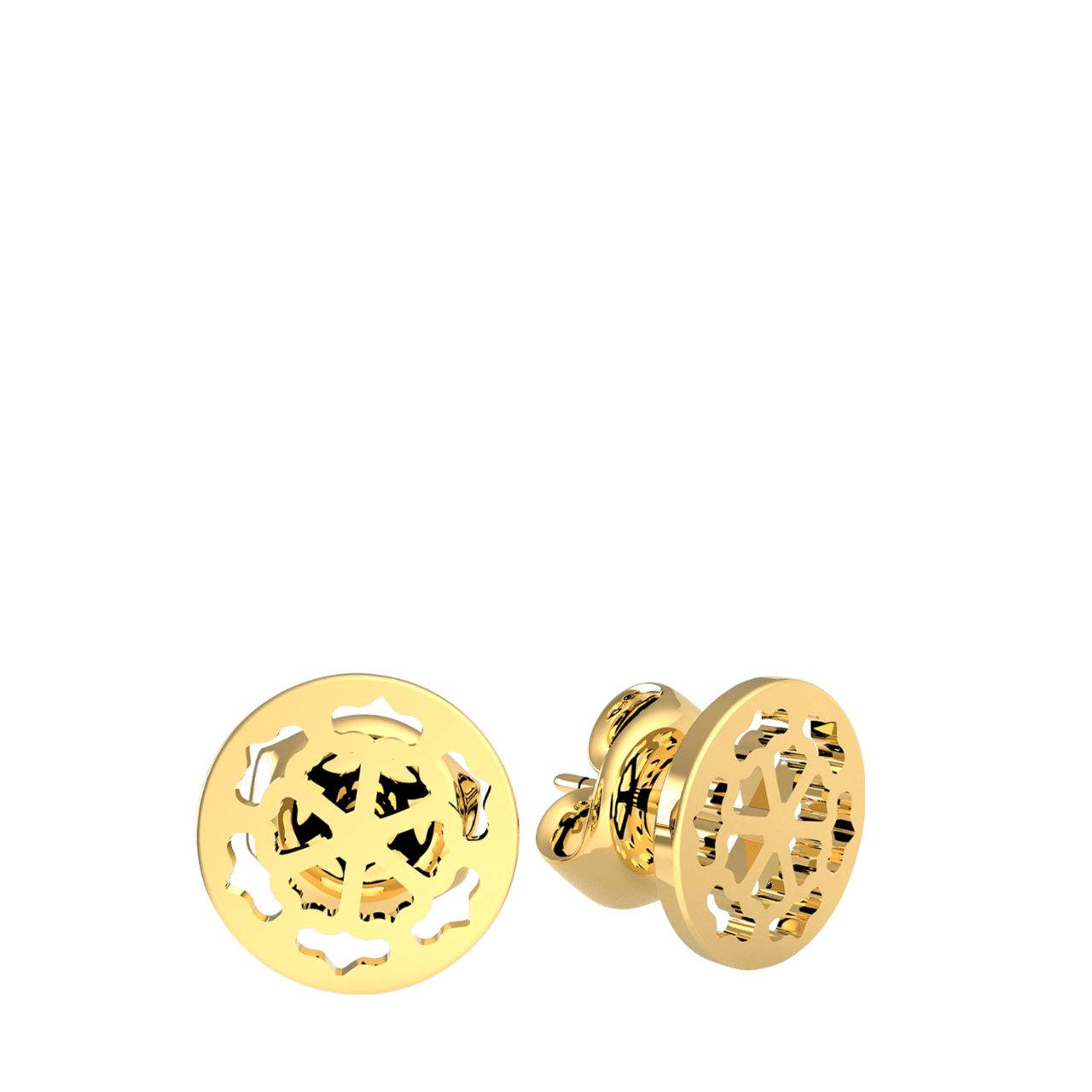 Guess stalen goldplated oorbellen PEONY ART