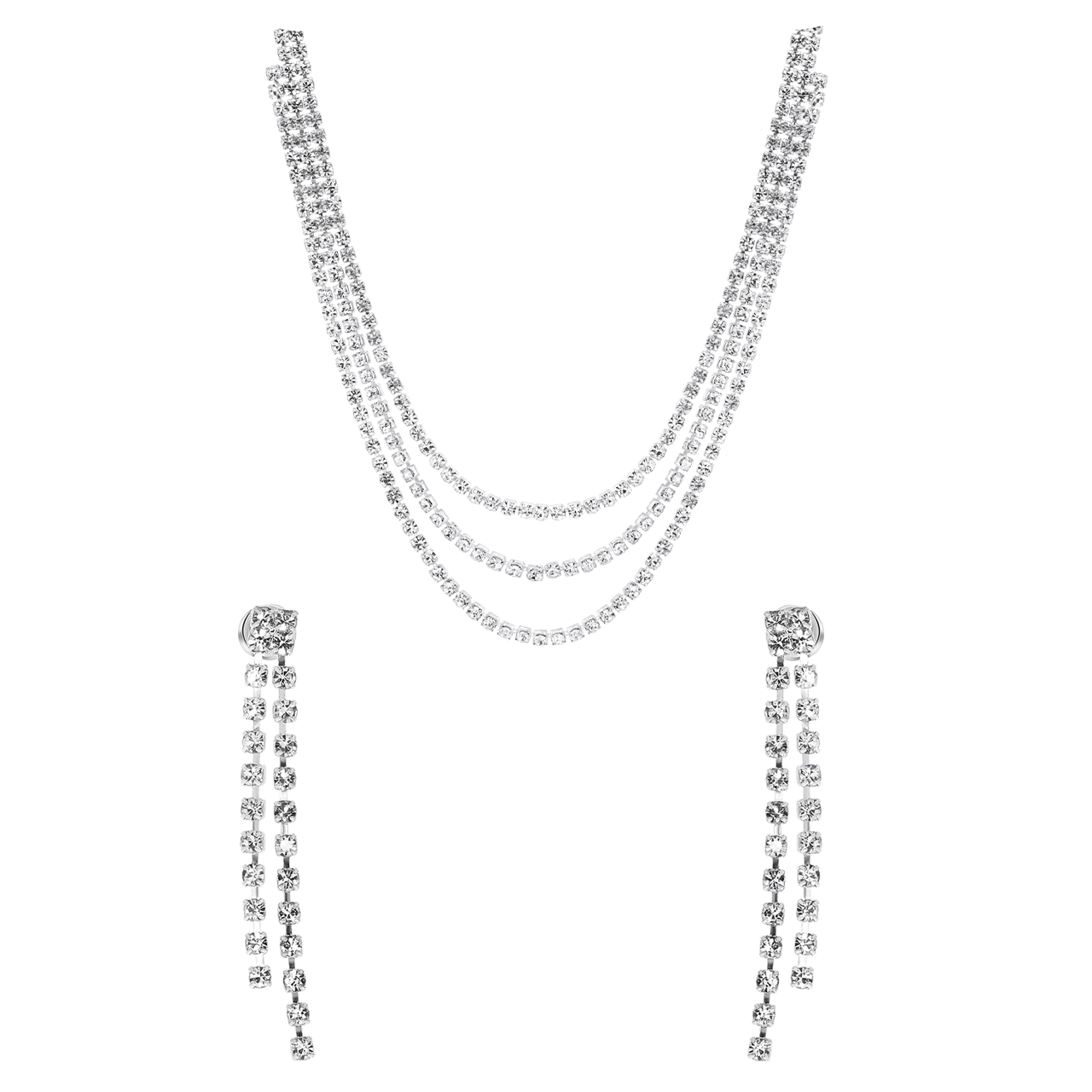 Zilverkleurig bijoux setje met gratis doosje