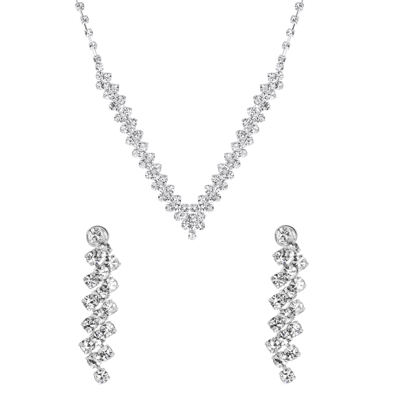 Zilverkleurig bijoux setje met gratis doosje