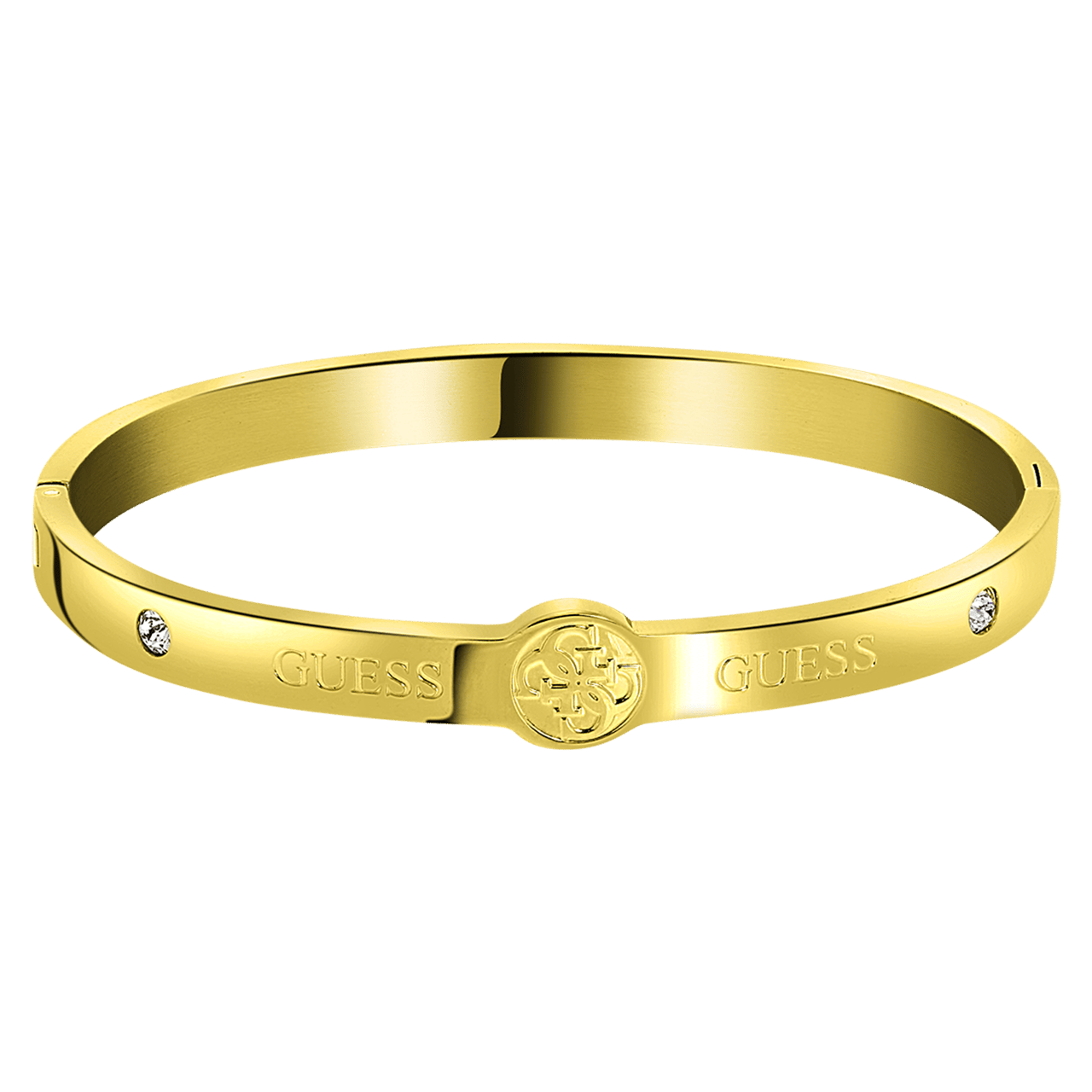 Guess stainless steel goldplated bangle met kristal voor dames