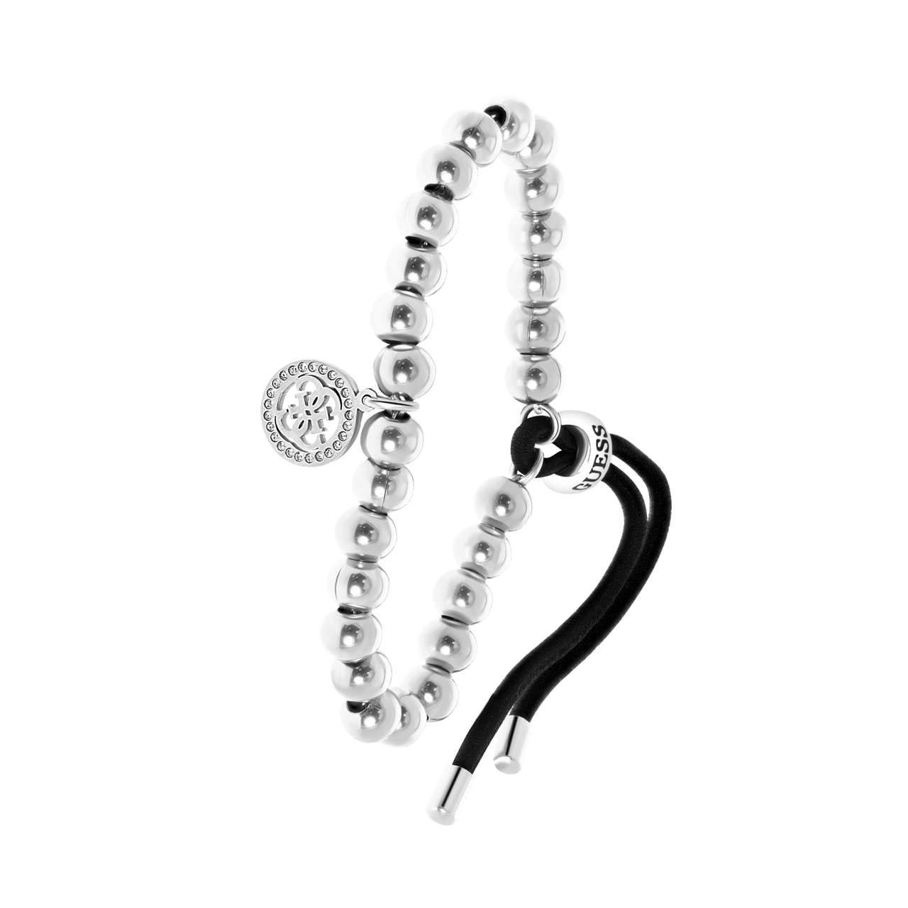 Guess stainless steel koord armband 4G logo