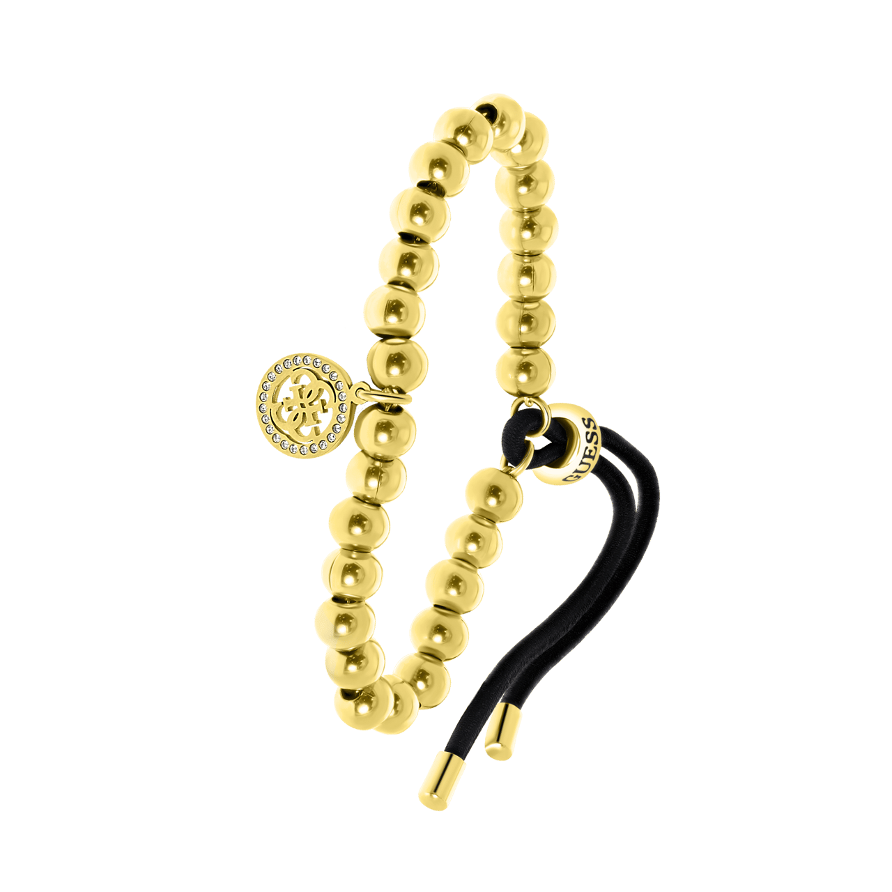 Guess stainless steel goldplated koord armband 4G logo