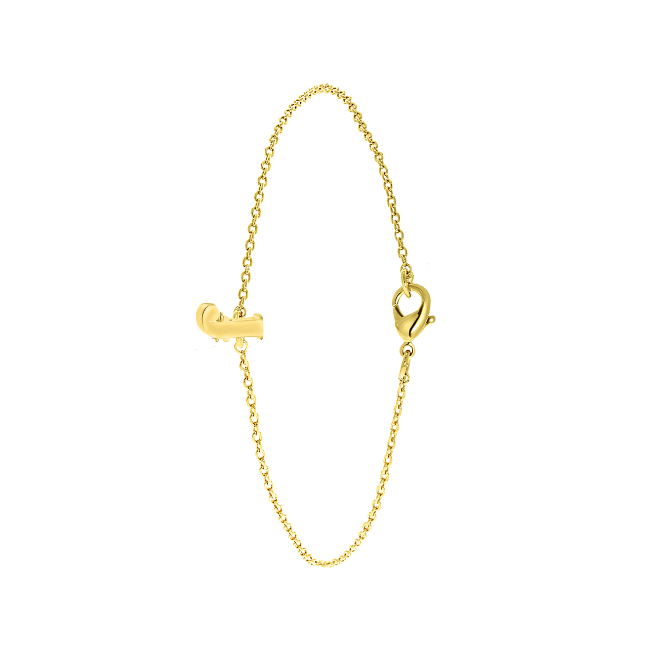 Goldplated armband met letter