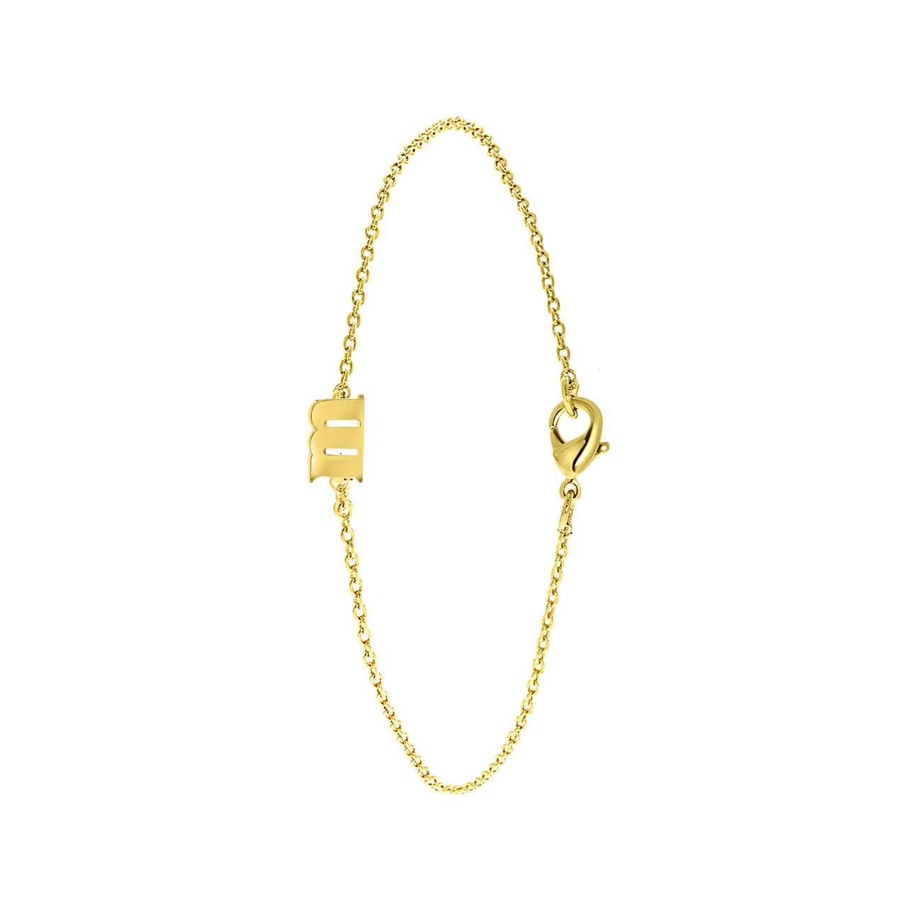 Goldplated armband met letterhanger voor dames