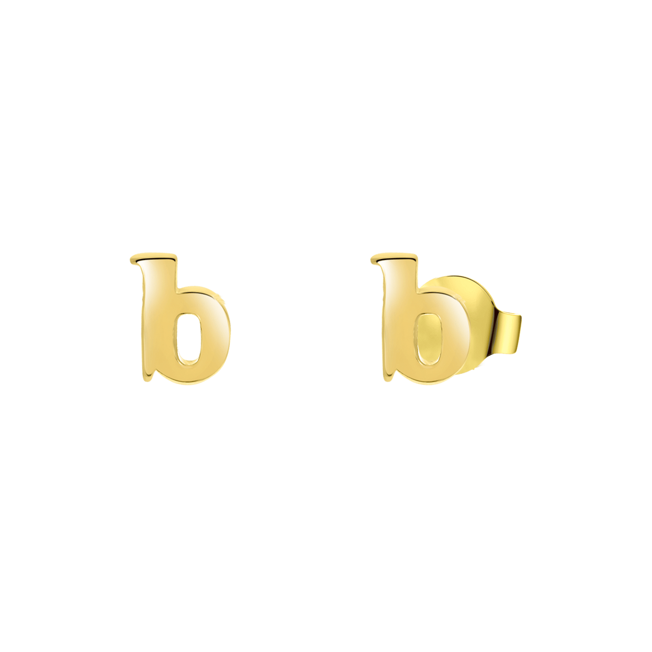 Goldplated oorbellen letter