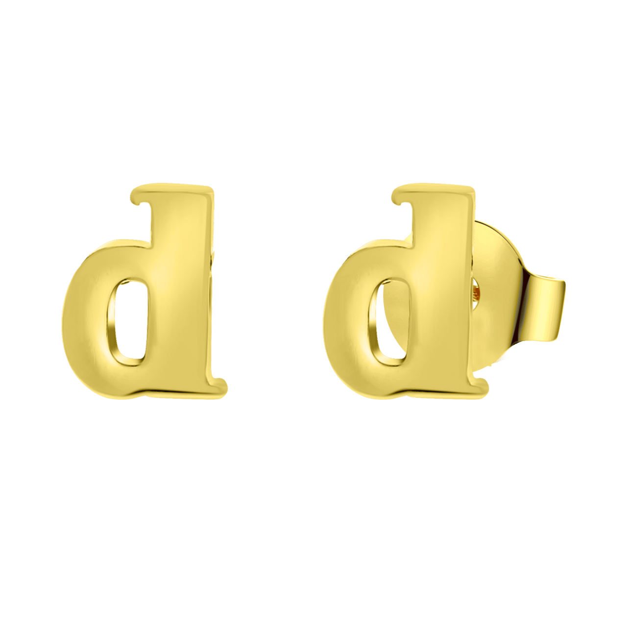 Goldplated oorbellen letter