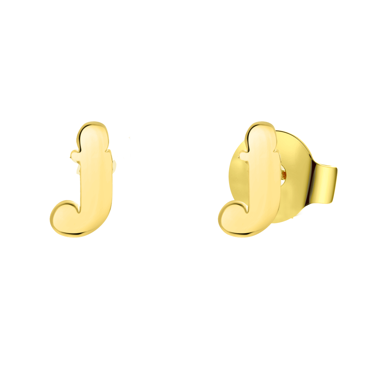 Stainless steel goldplated oorknoppen letter voor dames