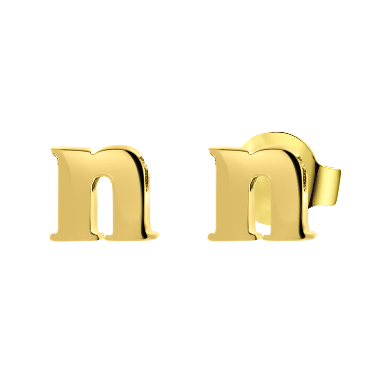 Goldplated oorbellen letter