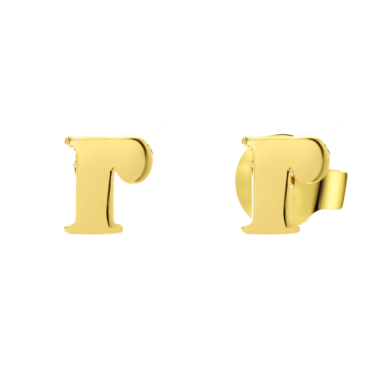 Goldplated oorbellen letter