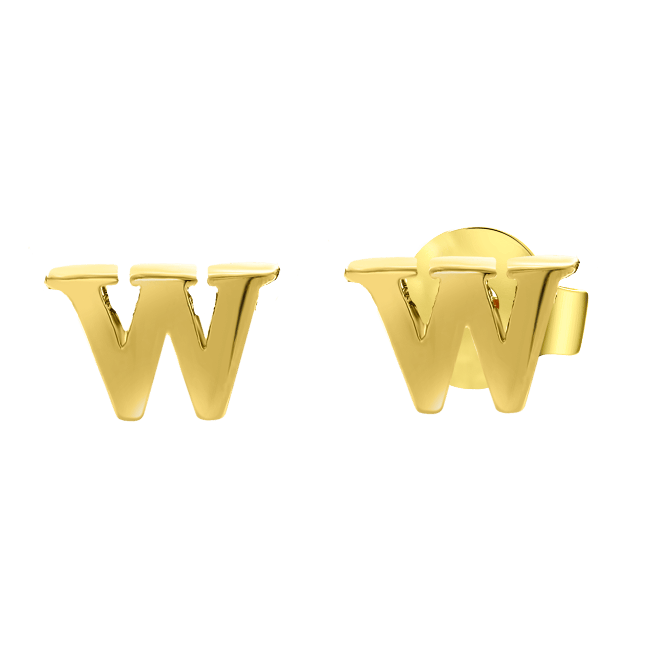 Stainless steel goldplated oorknoppen letter voor dames