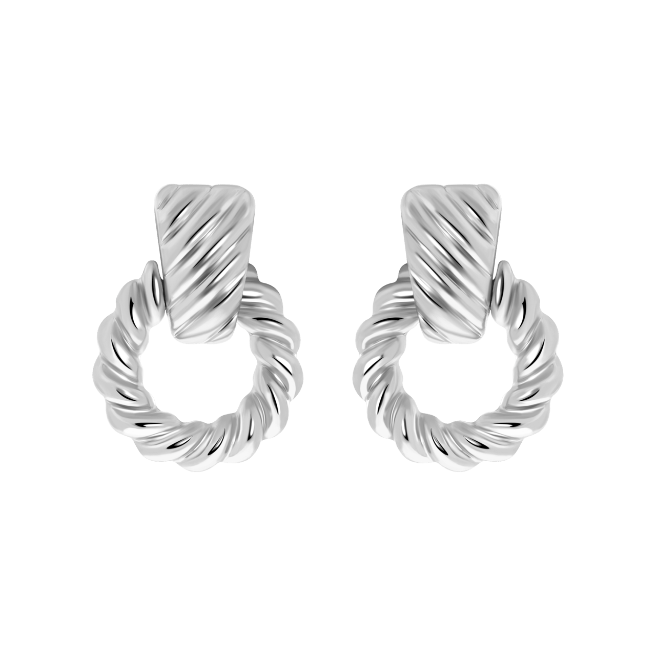 Silberfarbene Bijoux-Statement-Ohrringe