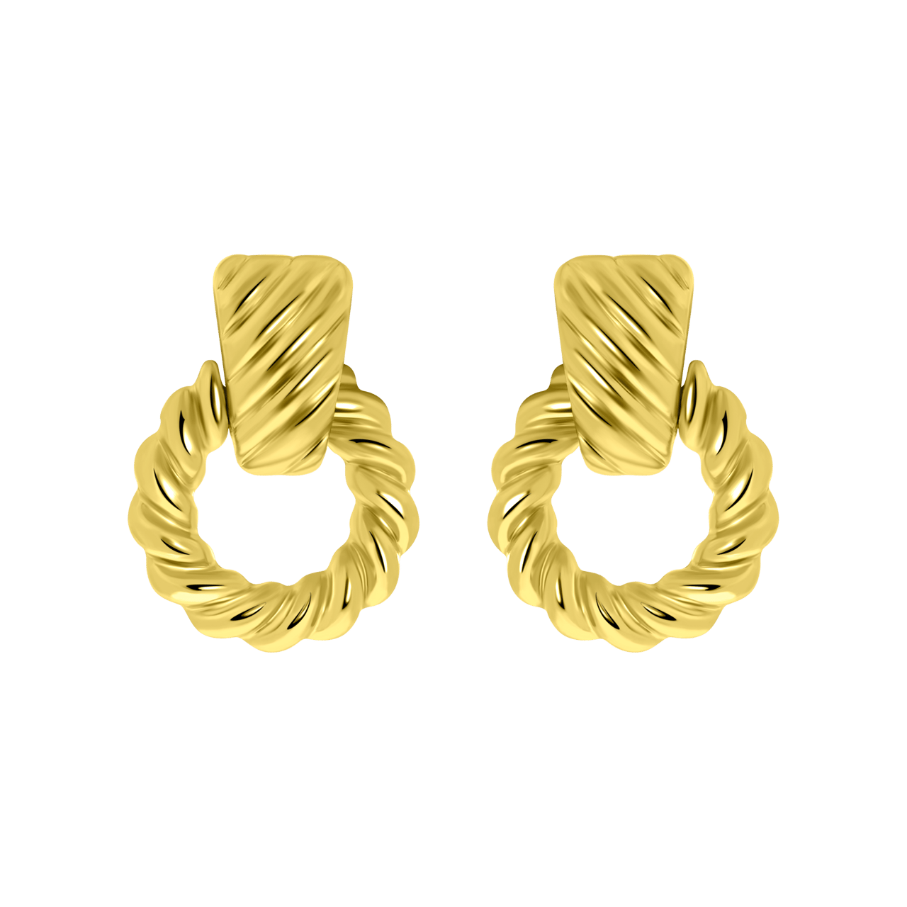 Goldfarbene Bijoux-Statement-Ohrringe