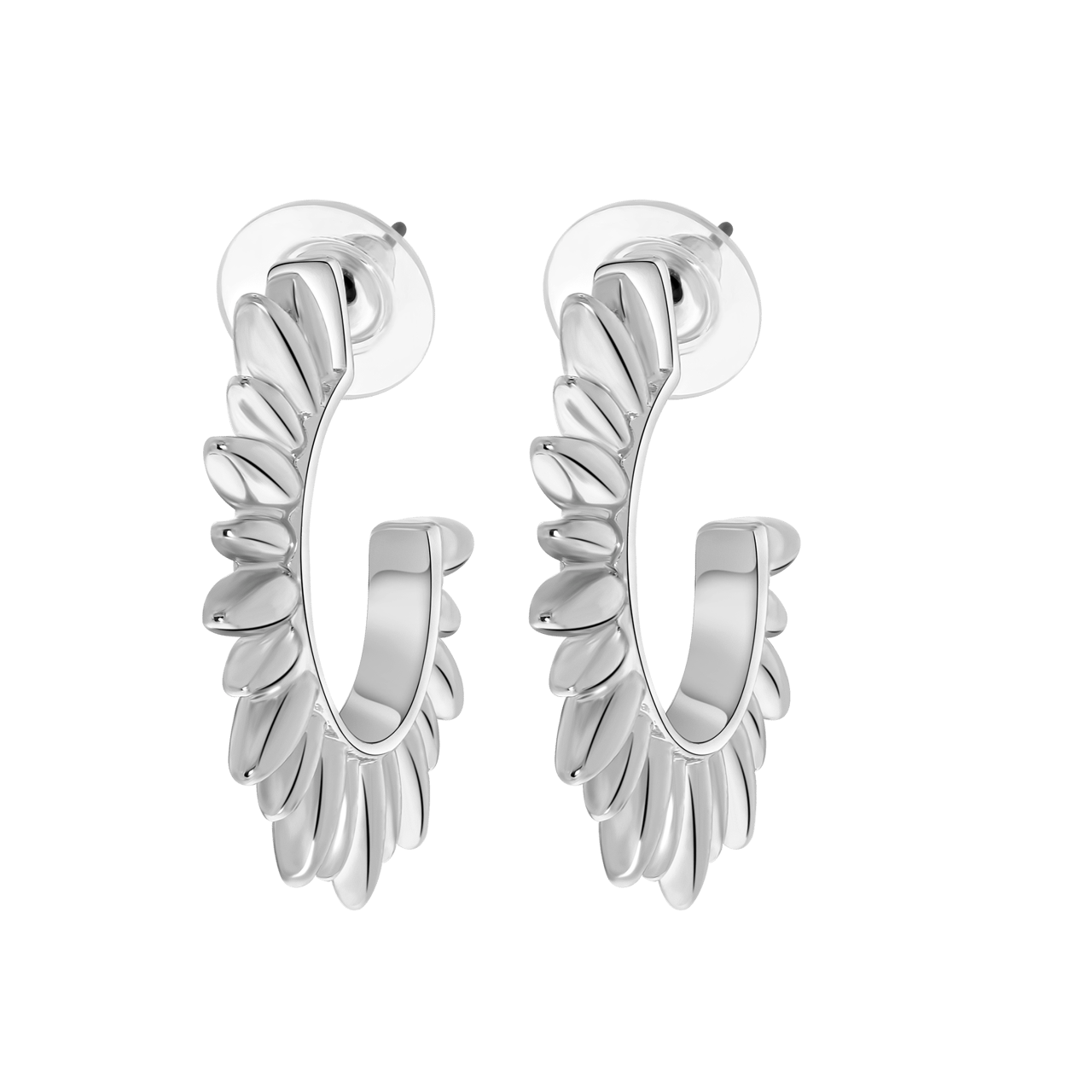 Zilverkleurige statement bijoux oorbellen