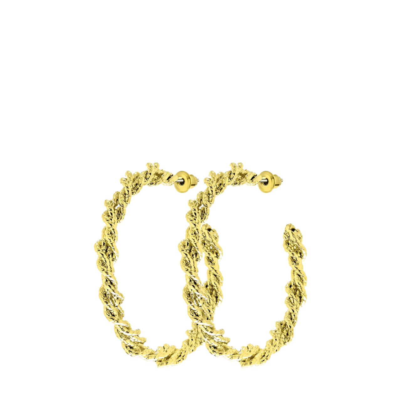 Goudkleurige bijoux oorringen gedraaid
