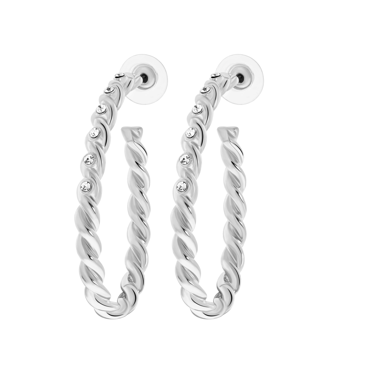 Zilverkleurige ovale bijoux oorringen