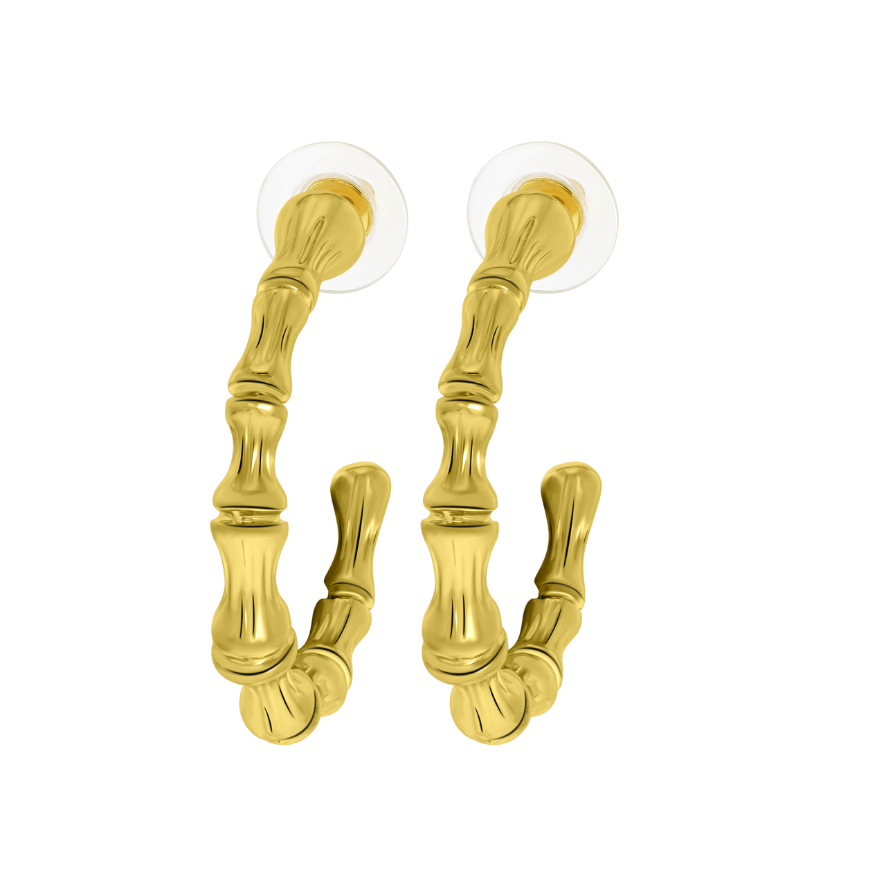 Goudkleurige bijoux oorbellen bamboe