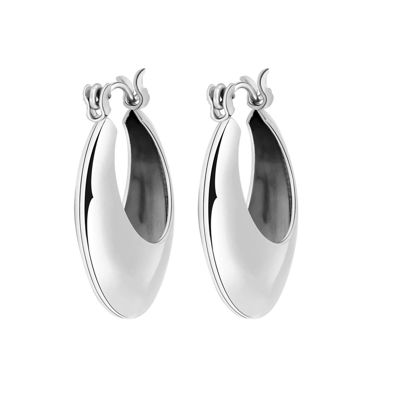 Silberfarbene Bijoux-Statement-Ohrringe