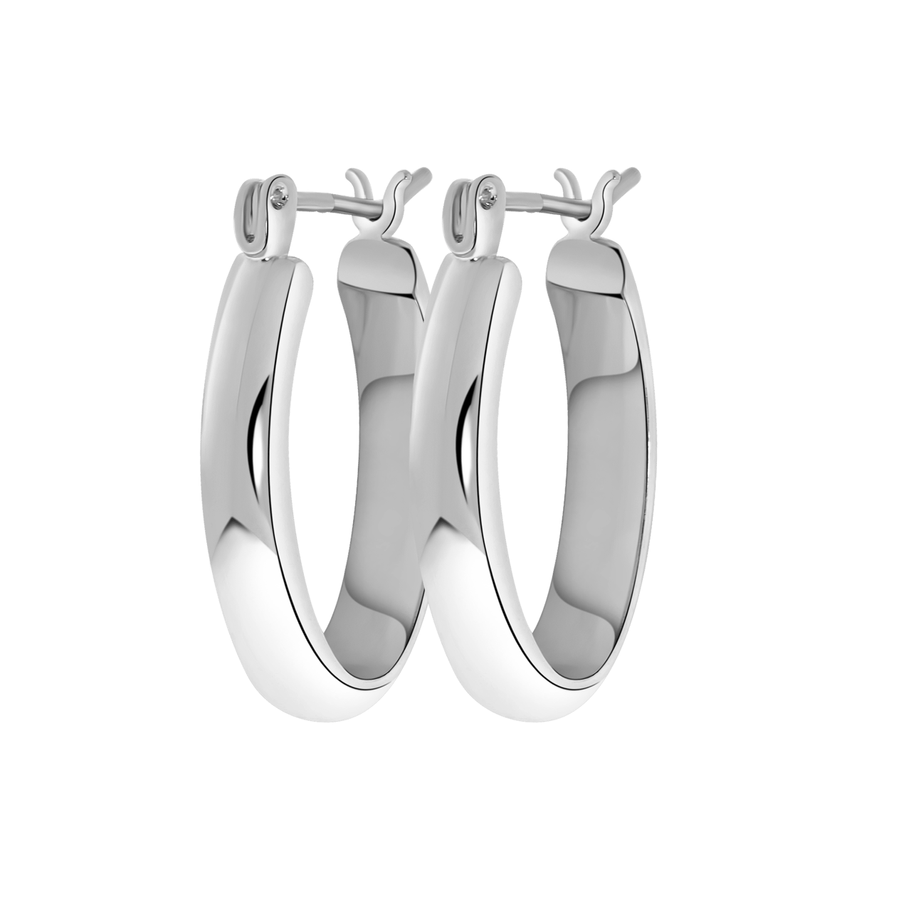 Zilverkleurige ovale bijoux oorringen