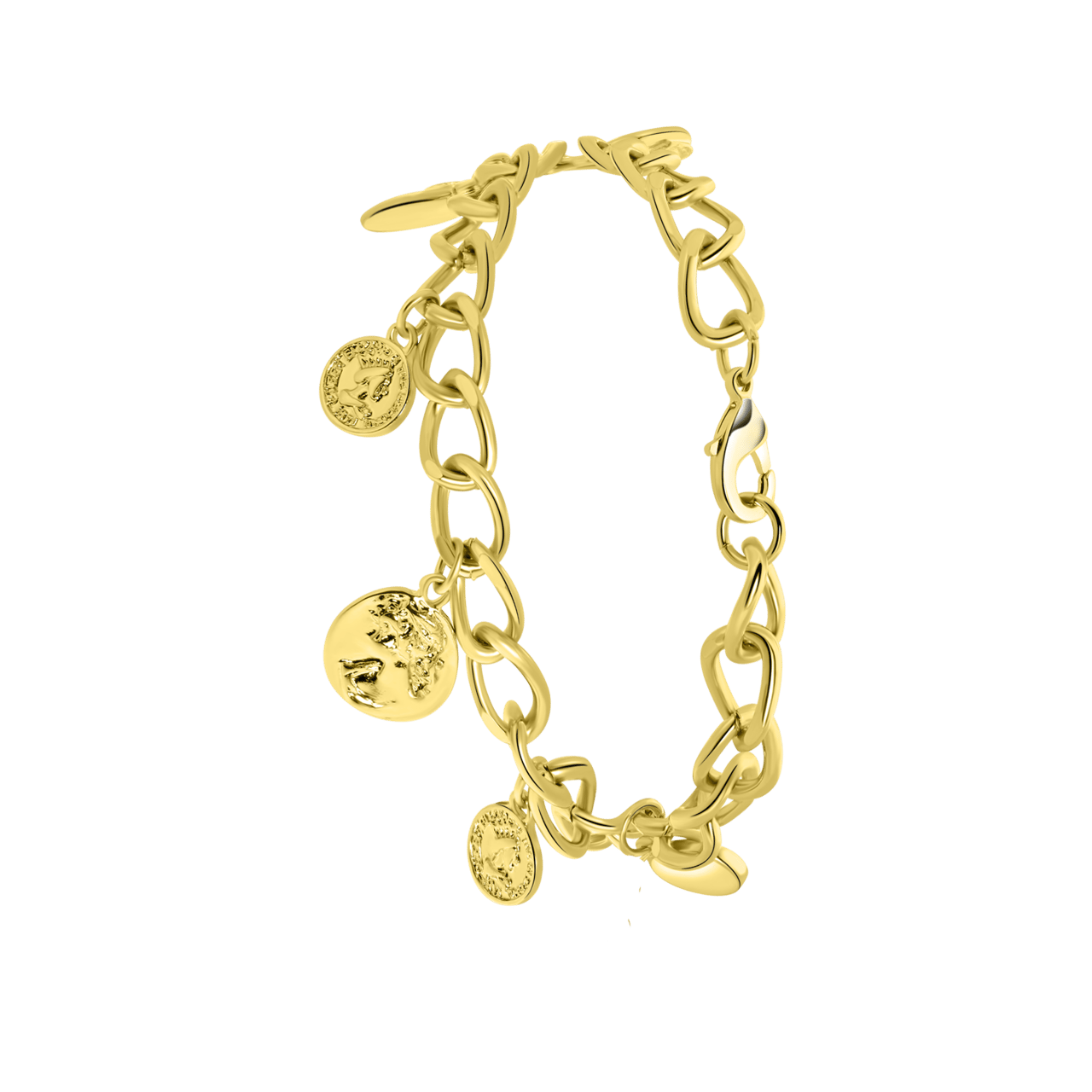 Goudkleurige byoux armband met muntjes