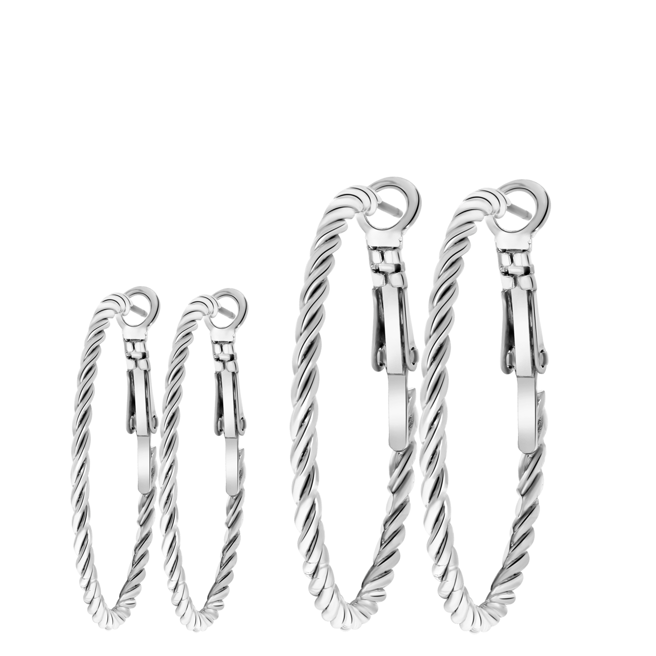 Bijoux zilverkleurige oorbellen set voor dames