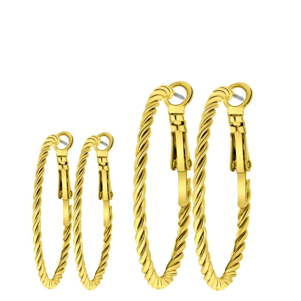 Goudkleurige set met bijoux oorringen