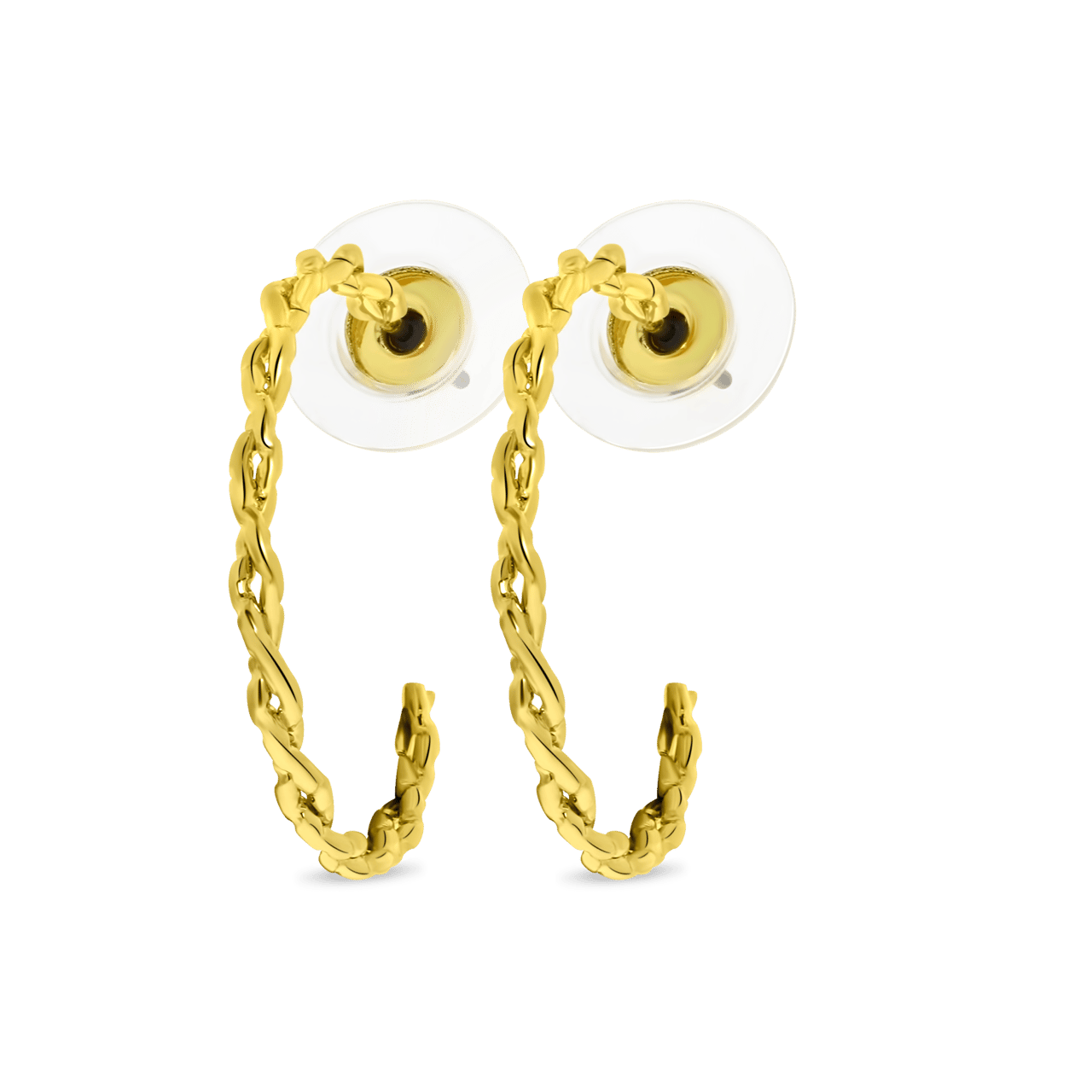 Goudkleurige bijoux oorringen gedraaid