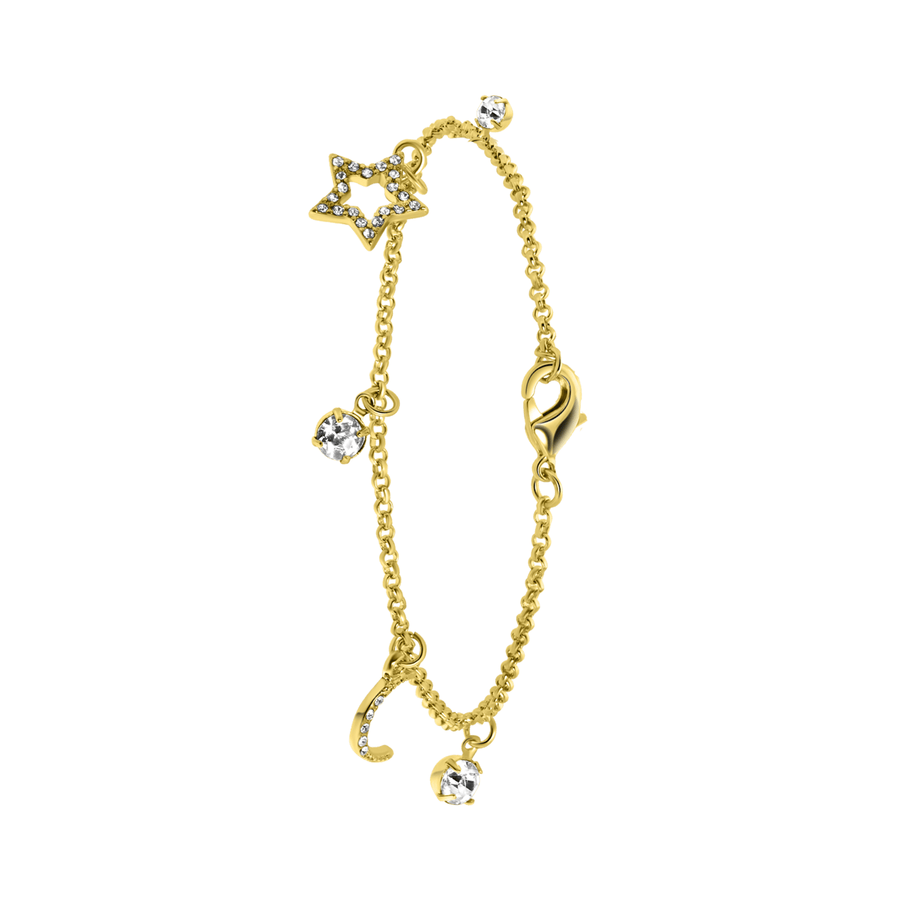 Bijoux goudkleurige fantasiearmband met bedeltjes voor dames
