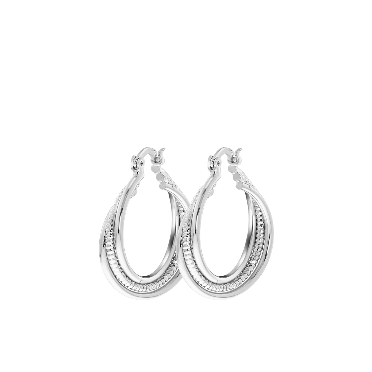 Zilverkleurige bijoux ooringen