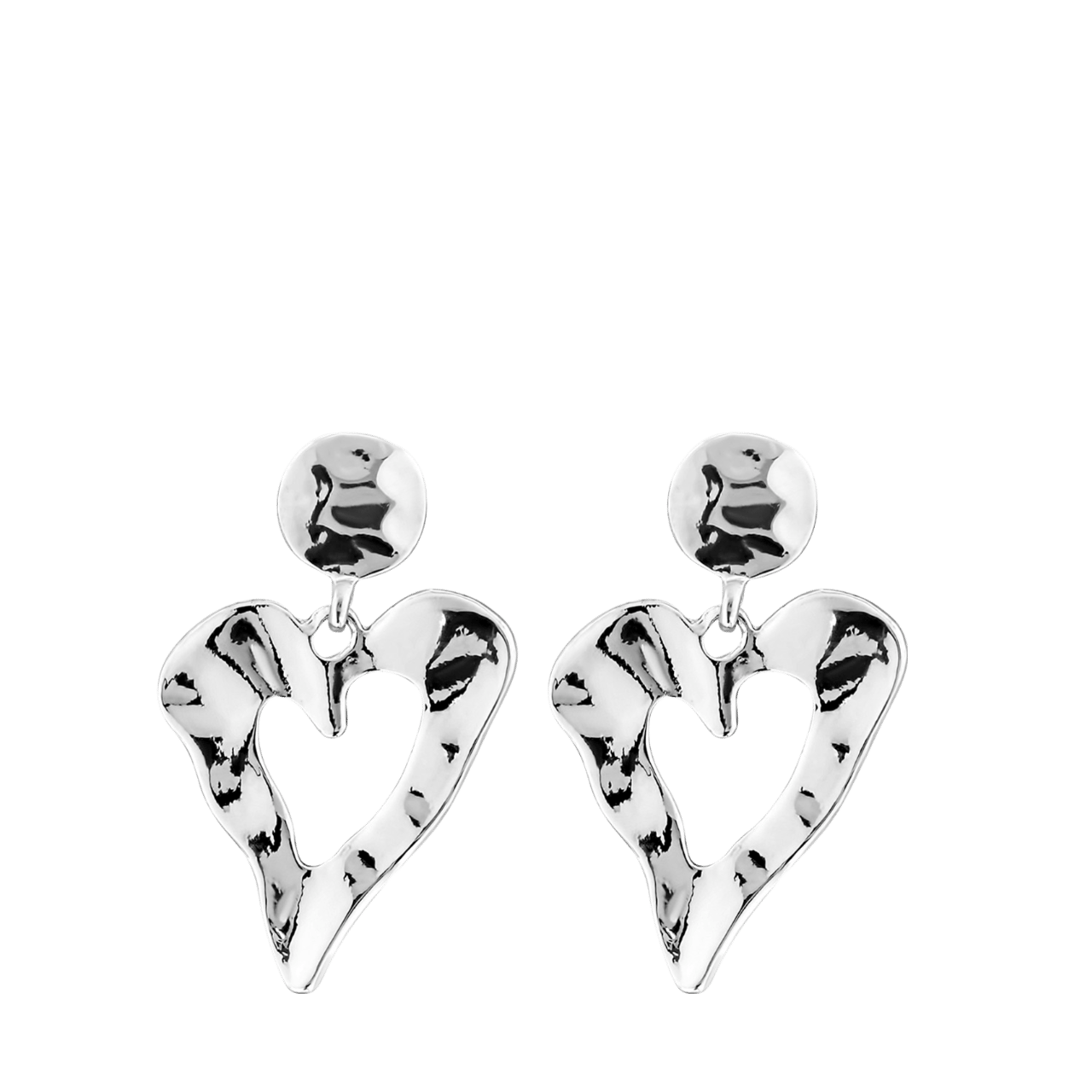 Bijoux zilverkleurige oorringen hart voor dames