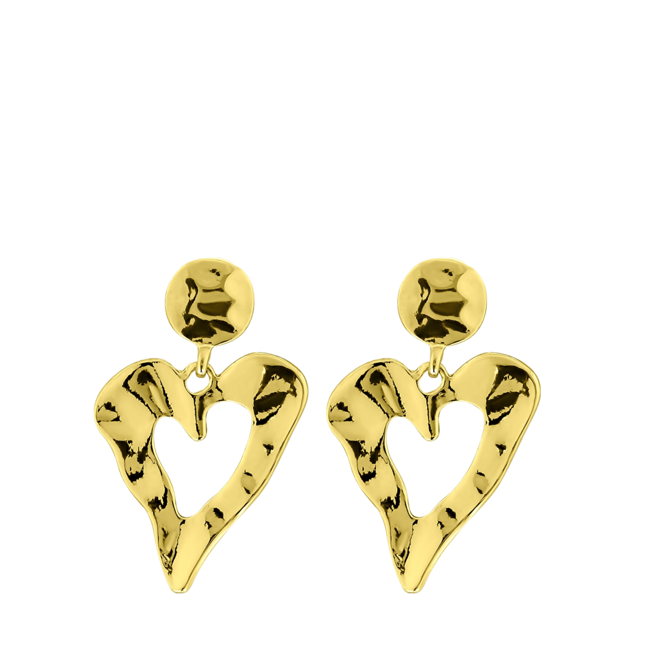 Bijoux goudkleurige oorringhangers hart voor dames