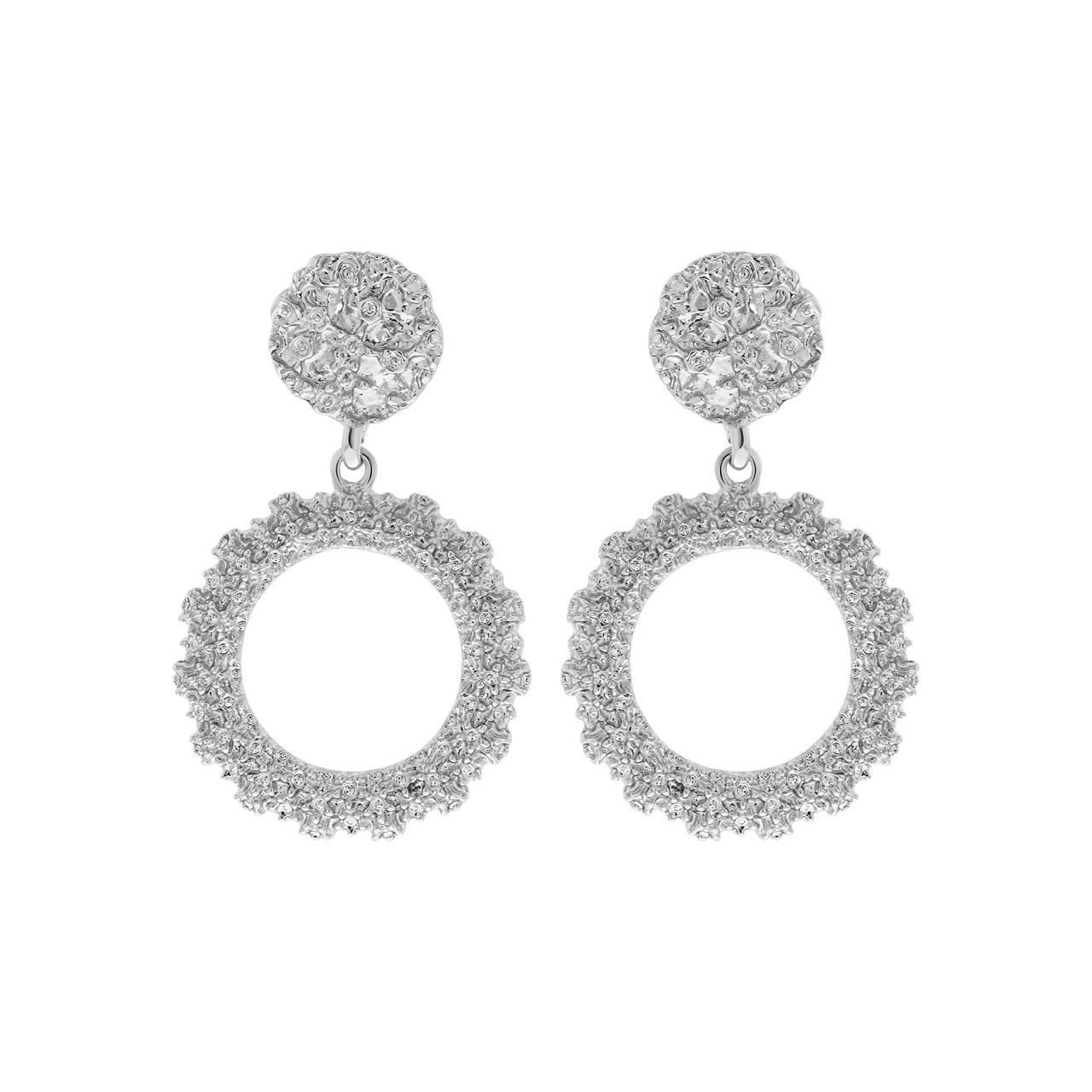 Zilverkleurige bijoux statement oorbellen