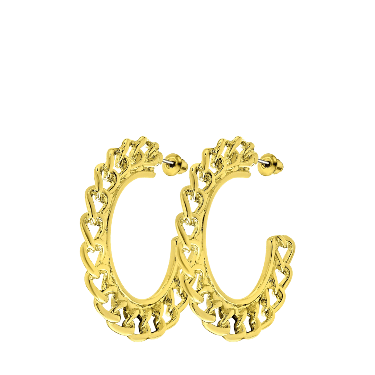 Goldfarbene Bijoux-Ohrringe, Kettenglied