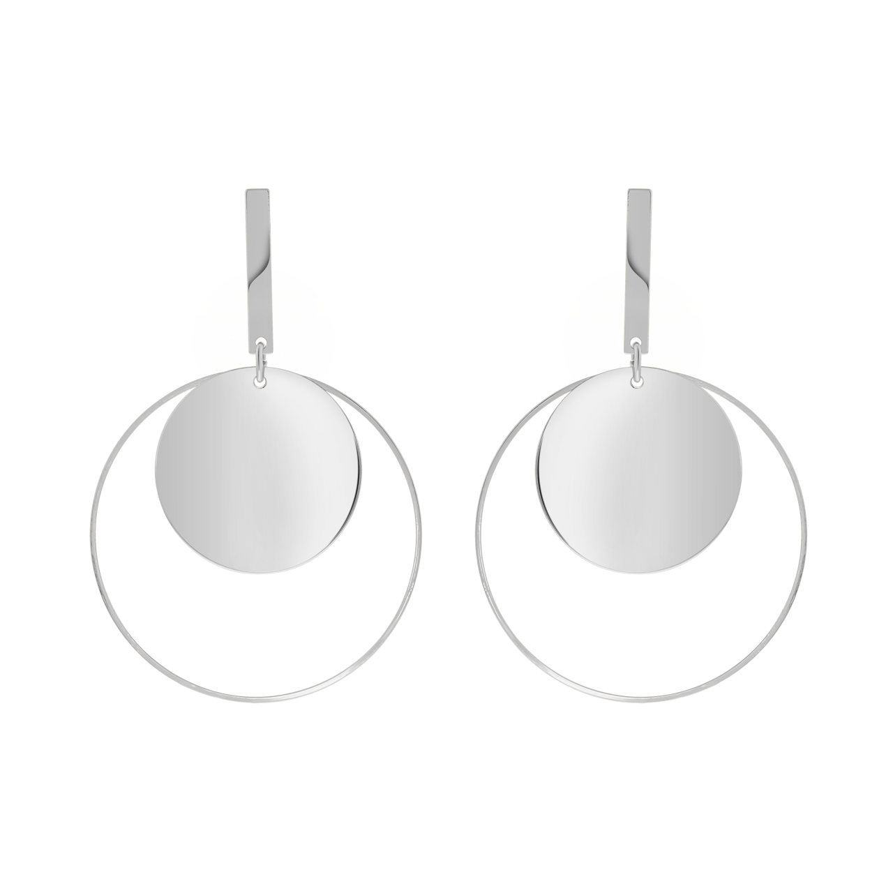 Bijoux zilverkleurige oorringhangers voor dames