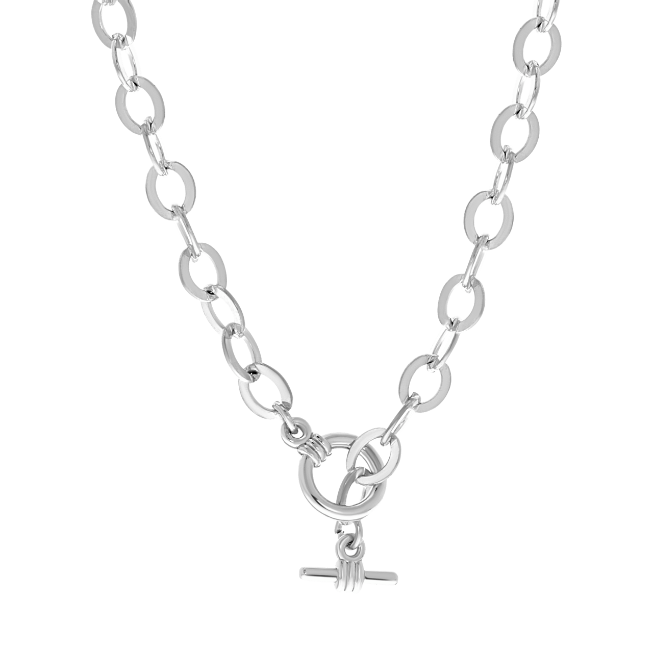Zilverkleurige bijoux ketting