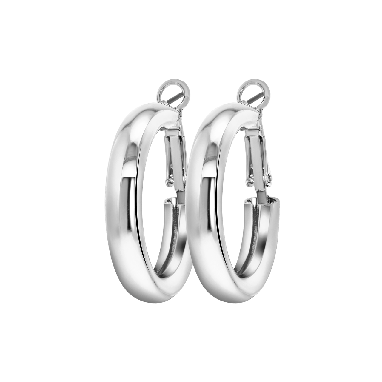 Zilverkleurige bijoux oorringen schakel