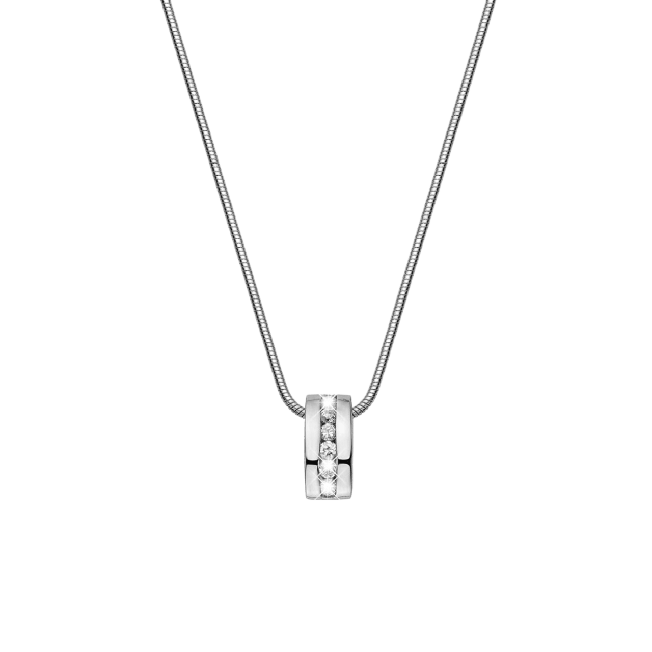 Halskette & Anhänger aus Edelstahl mit Zirkonia