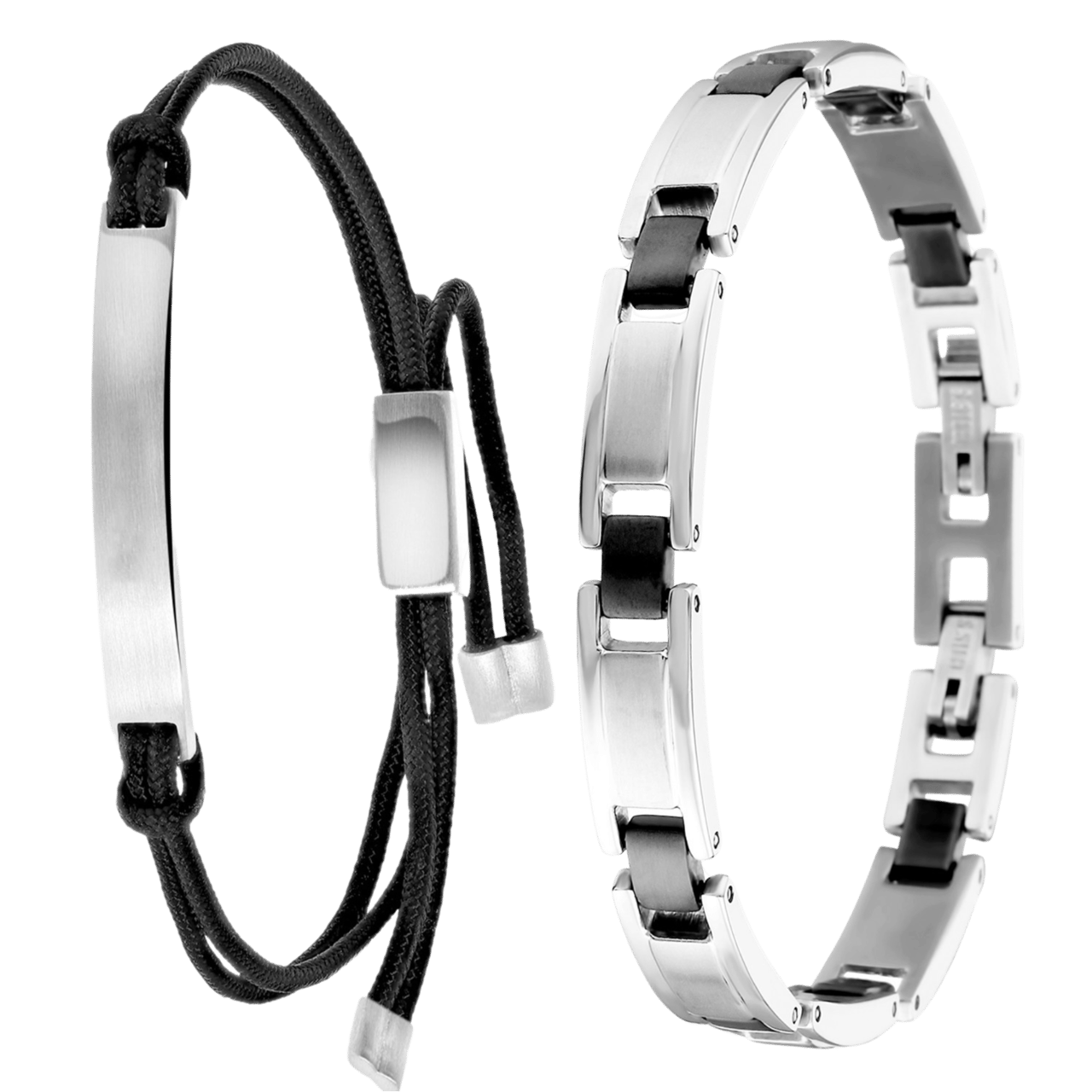 Gerecycled stainless steel set jongensarmbanden