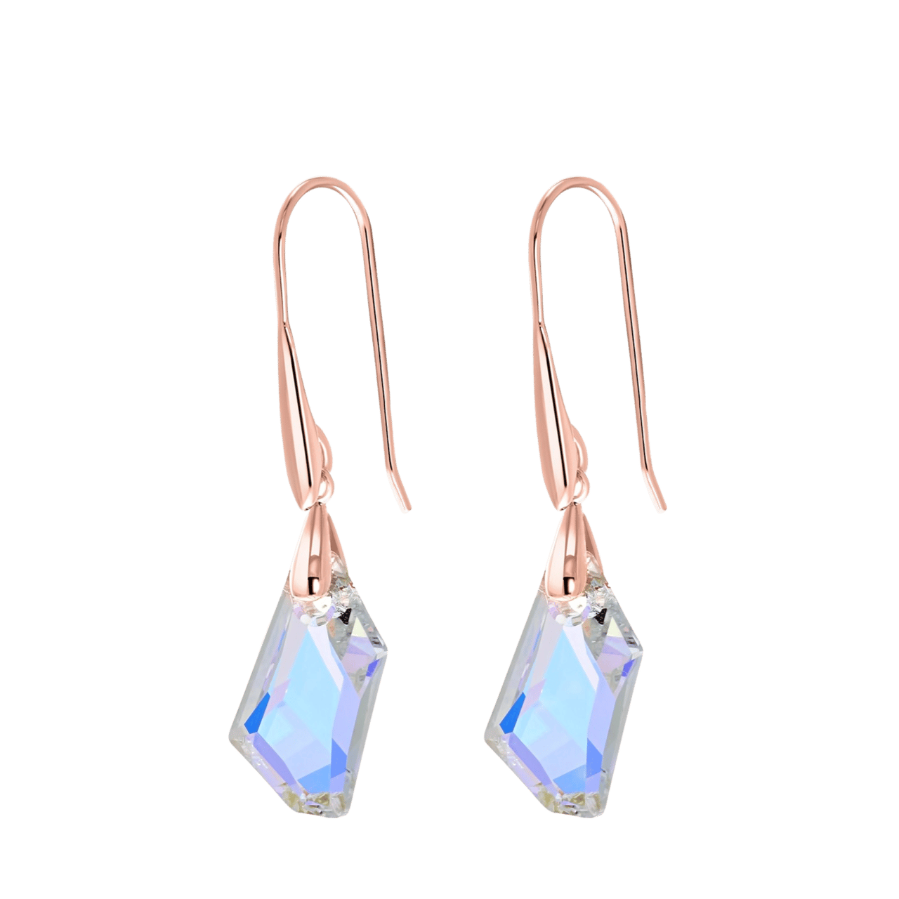 Zilveren oorbellen rose kristal AB