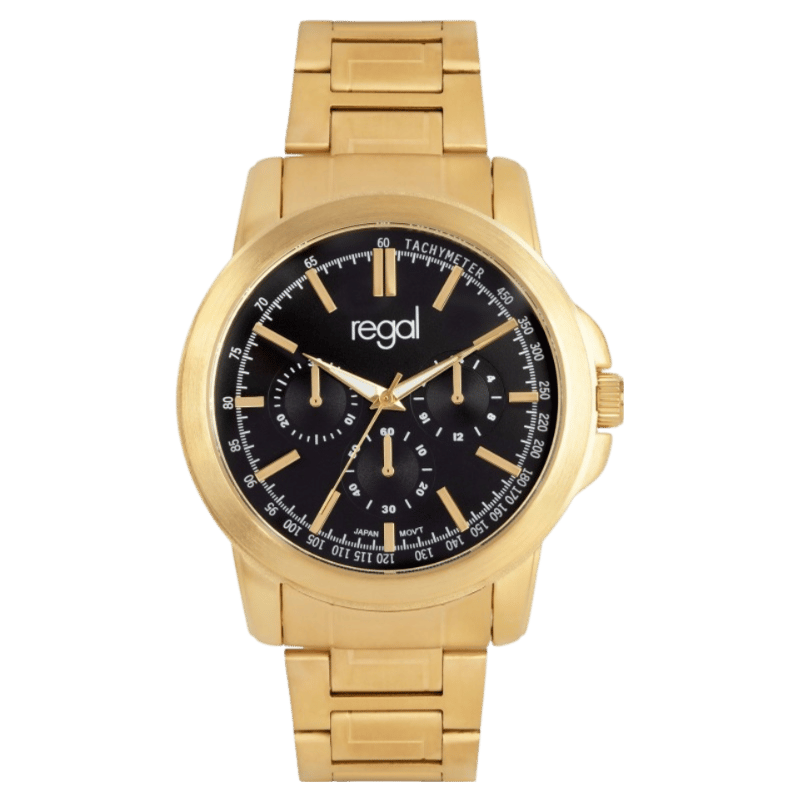 Regal Herren-Armbanduhr mit goldfarbenem Armband